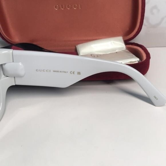 New Authentic  Gucci GG1545S 003 – Light Grey Oversized Square Sunglasses ✨ - Picture 12 of 14